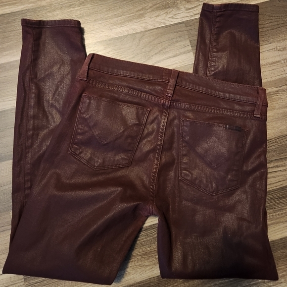 HUDSON Krista Super Skinny Jeans Coated Burgundy size 29 Inseam 30 Autumn Fashio - Picture 5 of 7
